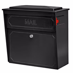 Mail Boss 7172 Townhouse Locking Security Wall Mount Mailbox  Black  Pack of 1