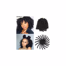 5 Packs/Lot Wand Curl jamaican bounce Twist Braids Hair Crochet Braids Curly Hair Extension 8inch Synthetic Hair Weave for Wo ...