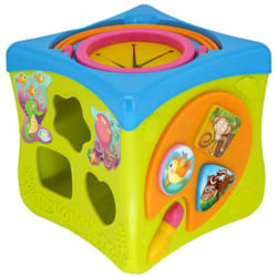 Kiddieland: Light & Sound: Activity Cube - Music & Animal Themed Interactive Toy  6 Activities  Shapes Sorter  Piano Keys  Kids & Toddlers Ages 1 +