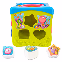 Kiddieland: Light & Sound: Activity Cube - Music & Animal Themed Interactive Toy  6 Activities  Shapes Sorter  Piano Keys  Kids & Toddlers Ages 1 +