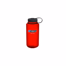 Sustain Tritan BPA-Free Water Bottle Made with Material Derived from 50% Plastic Waste, 32 OZ, Wide Mouth, Red