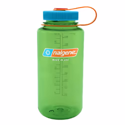 Nalgene Sustain Tritan BPA-Free Water Bottle Made with Material Derived from 50% Plastic Waste  32 OZ  Wide Mouth  Pear