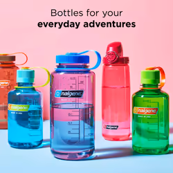 Nalgene Kids On The Fly Water Bottle  Leak Proof  Durable  BPA and BPS Free  Carabiner Friendly  Reusable and Sustainable  12 Ounces