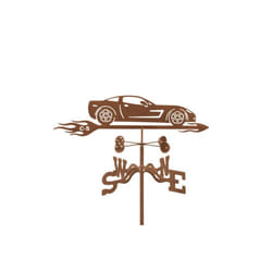 Corvette C5 Car Weathervane with Four Sided Mount