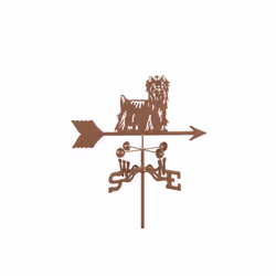 Yorkie Dog Weathervane with Garden Mount