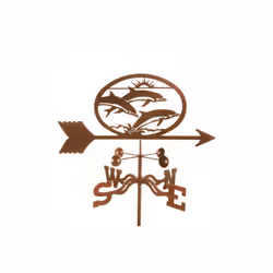 Dolphins Weathervane with Post Mount