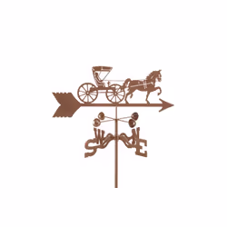 Doctor Horse & Buggy Weathervane with Garden Mount