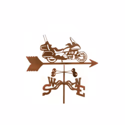 Touring Motorcycle Weathervane with Post Mount