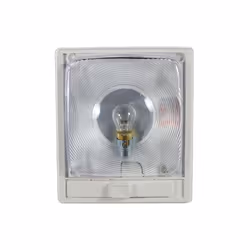 Single Economy Light with Optic Lens & White Base