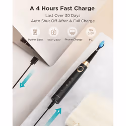 Fairywill Sonic Electric Toothbrush Rechargeable Toothbrush 4 Heads