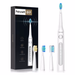 Fairywill Electric Toothbrush Rechargeable White 5 Modes 4 Brush Heads