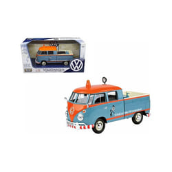 Motormax 79555GRY Volkswagen Type 2 (T1) Delivery Pickup Truck Blue/Orange Kundendienst 1/24 Diecast Model Car