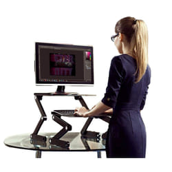WorkEZ Adjustable Standing Desk Converter for Laptops stand up desk riser for standing or sitting laptop computer desk with keyboard tray ergonomic ne