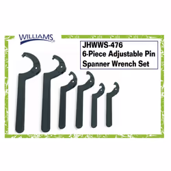 Williams JHWWS-476 6-Piece Adjustable Pin Spanner Wrench Set  Ideal fo