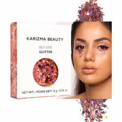 KARIZMA Self Love Heart Glitter. 10g Chunky Face Glitter  Hair Glitter  Eye Glitter  Body Glitter for Women. Rave Glitter  Fe ...