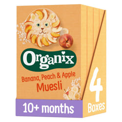 Banana, Peach & Apple Organic Muesli, 10+ Months, 200 g Box (Pack of 4)