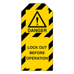 Brady 256572 lockout tagout device Lockout tagout tag Black, Yellow Nylon