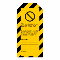 Brady 256572 lockout tagout device Lockout tagout tag Black, Yellow Nylon