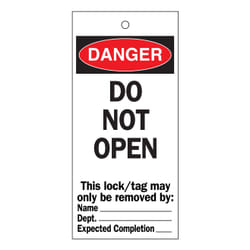 Brady 230778 lockout tagout device Lockout tagout tag Black, Red, White Nylon