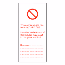 Brady 225412 lockout tagout device Lockout tagout tag Red, White Nylon