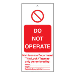 Brady 225413 lockout tagout device Lockout tagout tag Red, White Nylon
