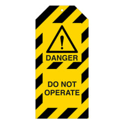 Brady 225427 lockout tagout device Lockout tagout tag Black, Yellow Nylon