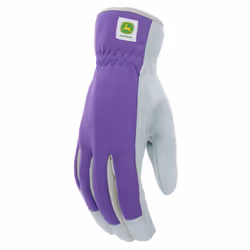 West Chester John Deere JD86019-WSM Split Cowhide Palm Gloves - Small-Medium  Womens Slip-On Spandex Back Gloves with Shirred Elastic Wrists