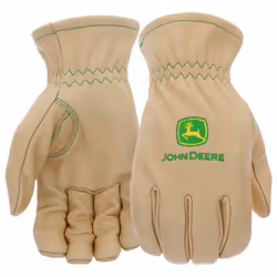 John Deere JD84013-L Men's Water Resistant Leather Gloves Abrasion Resistant Durable Tan Large