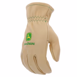 John Deere JD84013-L Men's Water Resistant Leather Gloves  Abrasion Resistant  Durable  Tan  Large
