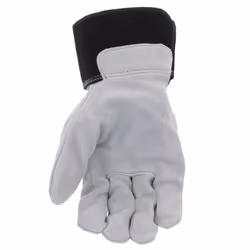 John Deere JD71057-L Men's Split Cowhide Leather Palm  Abrasion Resistant  Durable  Gray  Black  Large