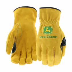 John Deere JD00004 Leather Gloves - Large Size Split Cowhide Work Glov