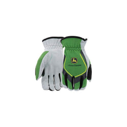 John Deere Men's Split Cowhide Leather Palm Gloves  Cut Resistant  Key