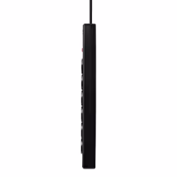 V7 6-Schuko Outlet Home/Office Surge Protector, 1.8m Cord, 1050 Joules, Black