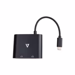 V7 V7UC-2HDMI-BLK, 2.0/3.2 Gen 1 (3.1 Gen 1), USB Type-C, HDMI output, 3840 x 2160 pixels