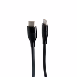 V7 V7USBCLGT-1M, 1 m, Lightning, USB C, Male, Male, Black