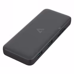 V7 UCMINIDOCKDUAL-PT, Docking, USB 3.2 Gen 1 (3.1 Gen 1) Type-C, 100 W, 10,100,1000 Mbit/s, Black, MicroSD (TransFlash), SD
