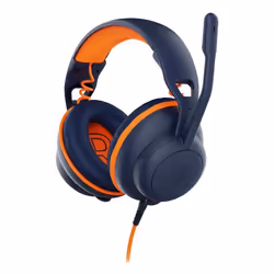 V7 Safe Sound 2 Education Headset - Stereo - Mini-phone (3.5mm) - USB-A - USB-C - Wired - On-ear - Binaural - Circumaural - 1.8 m /6 ft Cable - Inline Controller - Configurable Acoustic Output - Noise Cancelling - Bi-directional Microphone - Adjustable Padded Headband and Ear Cushions - Antimicrobial Construction - Blue and Orange