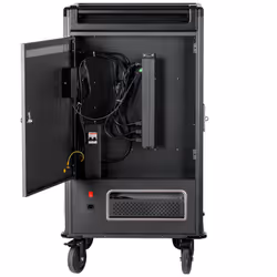 V7 30 Devices Schuko AC Charge Cart - Secure, Store and Charge Chromebooks, Notebooks and Tablets. Padded shelves with durable dividers, rubber casters, IEC 62368-1 Certified