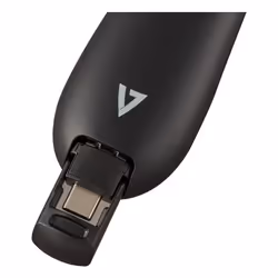V7 WP500C Wireless Presenter Dual USB-C + USB-A - 2.40 GHz RF - Black - Red Laser Pointer - 5 Button(s) - Wireless - Radio Frequency - USB - Storable USB Receiver slot - Additional view 4