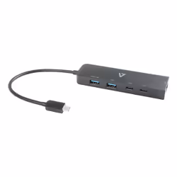 V7 2.5G Ethernet Adapter USB-C Male to USB A Female x 2, USB-C Female x1, RJ45 Female x1 Black - Additional view 2