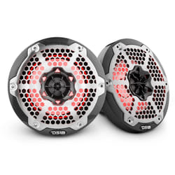 DS18 Hydro CF-65M 6.5"" Marine Speakers 2-Way with Integrated RGB Lights  Black Carbon Fiber  Pair - 100% UV Stable - Water Resistant Speake