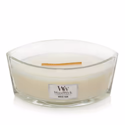 Yankee Candle WoodWick Ellipse Scented Candle  White Teak  16oz | Up to 50 Hours Burn Time  Christmas | Holiday Candle
