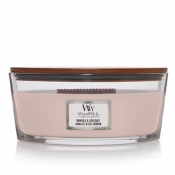 WoodWick Ellipse Vanilla & Sea Salt Scented Candle  16oz | Up to 50 Hours Burn Time  Ideal for Dwelling Decor and Gifts