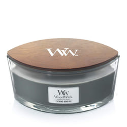 WoodWick Ellipse Scented Candle  Evening Bonfire  16oz | Up to 50 Hours Burn Time  Gray