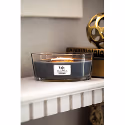 WoodWick Ellipse Scented Candle  Evening Bonfire  16oz | Up to 50 Hours Burn Time  Gray