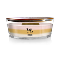 WoodWick Island Getaway Scented Trilogy Ellipse Candle  Crackles at it Burns  Up to 50 hrs Burn time  16oz