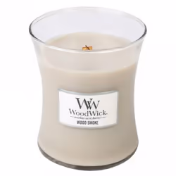 WoodWick Wood Smoke Hourglass Candle  9.7 oz.  Medium  Fall Candle with Crackling Wick for Smooth Burn  Aromatherapy Soy Wax  ...