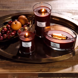 Medium Hourglass Scented Candle, Black Cherry, with Crackling Wick, Burn Time: Up to 60 Hours Glass, Black Cherry