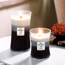 WoodWick Medium Hourglass Candle  Warm Woods - Premium Soy Blend Wax  Pluswick Innovation Wood Wick  Made in USA