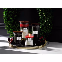 WoodWick Medium Hourglass Candle  Winter Garland - Premium Soy Blend Wax  Pluswick Innovation Wood Wick  Made in USA | Holiday Gifts for All